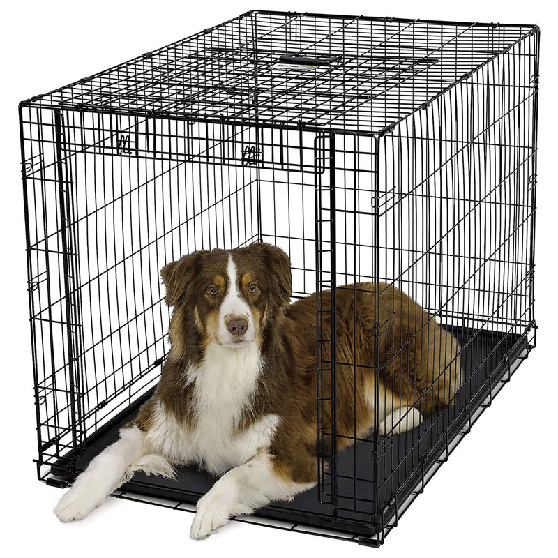 MidWest Homes For Pets 1942 Metal Dog Crate with Divider Panel and Pan, Black