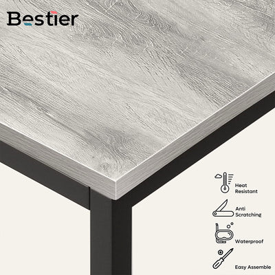 Bestier 47 Inch Computer Desk with Storage Shelves for Small Spaces, Gray Oak