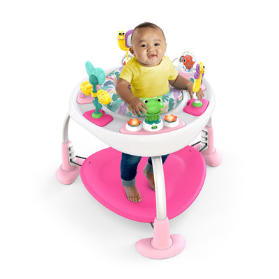Bright Starts Bounce Bounce Baby 2 in 1 Activity Jumper and Table, Playful Palms
