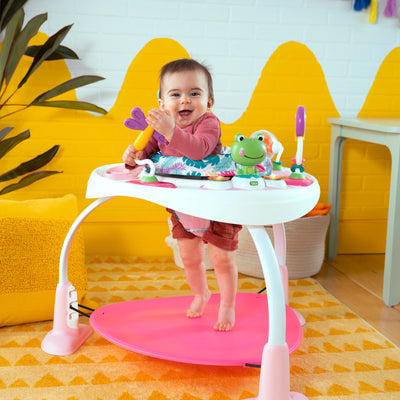 Bright Starts Bounce Bounce Baby 2 in 1 Activity Jumper and Table, Playful Palms