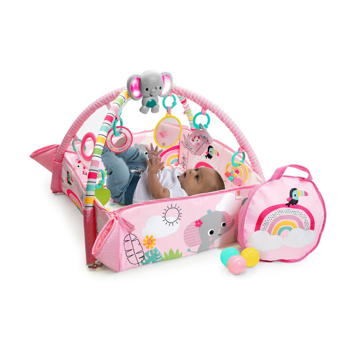 Bright Starts 5 in 1 Your Way Play Baby Activity Gym Ball Pit, Rainbow Tropics - VMInnovations
