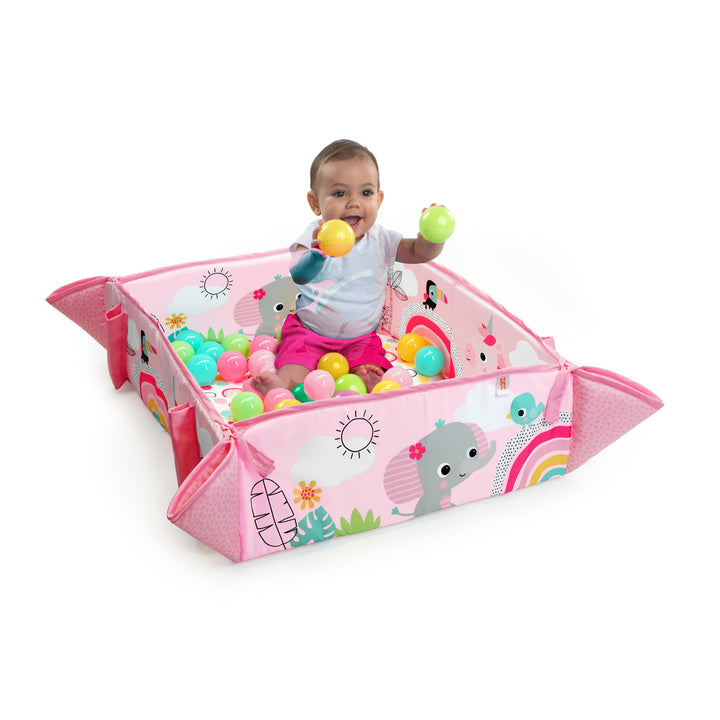 Bright Starts 5 in 1 Your Way Play Baby Activity Gym Ball Pit, Rainbow Tropics - VMInnovations