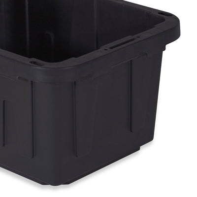 TOUGH BOX 5 Gal Plastic Storage Totes w/ Snap Fit Lids, Black & Yellow (6 Pack)