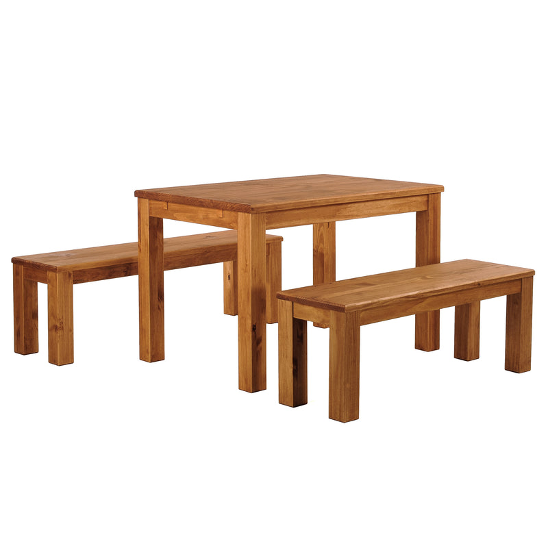 TableChamp Solid Brazilian Pine Wood Dining Table, 47 X 30 Inches, Honey Finish