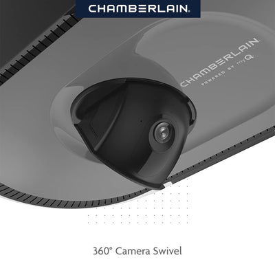 CHAMBERLAIN B6753T Secure View Quiet Garage Door Opener w/ LED Light and Camera