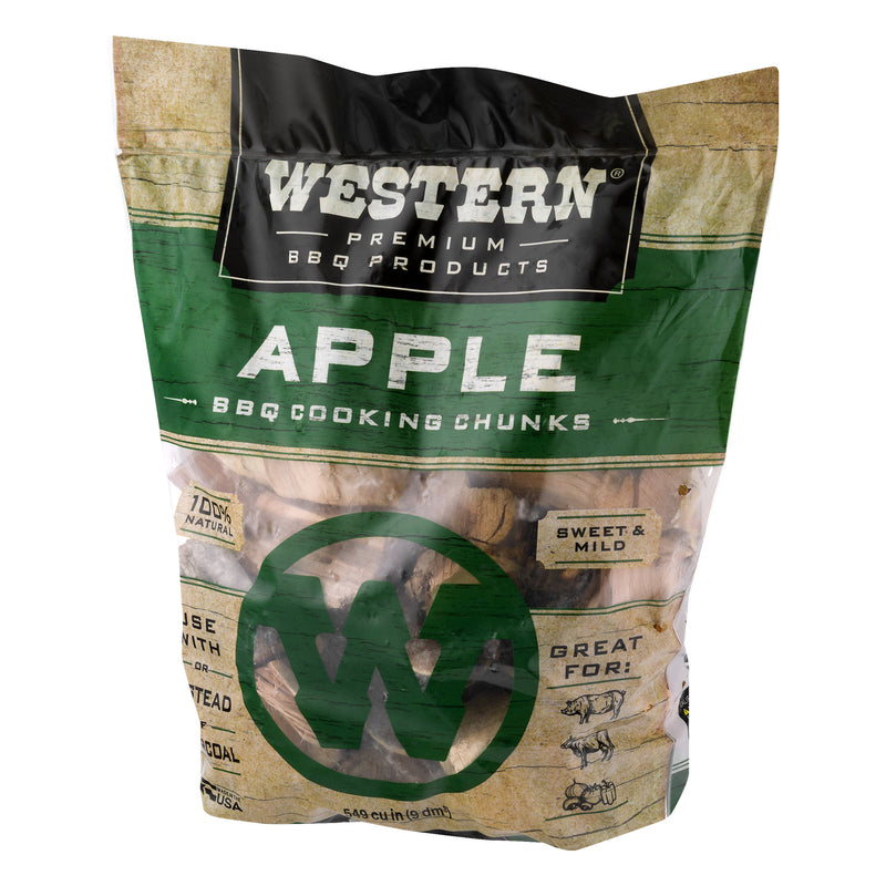 Western BBQ 549 Cu In Premium Apple Wood BBQ Grill/Smoker Cooking Chips (4 Pack)