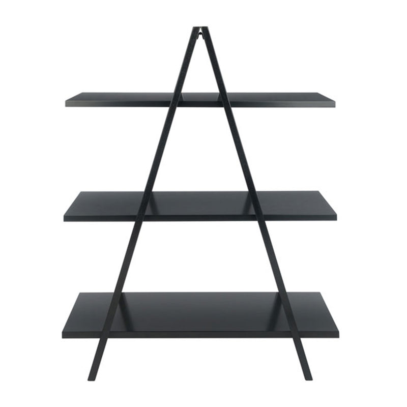 Winsome 20130 Aaron 3 Tier Solid Wood Modern A-Frame Book/Display Shelf, Black