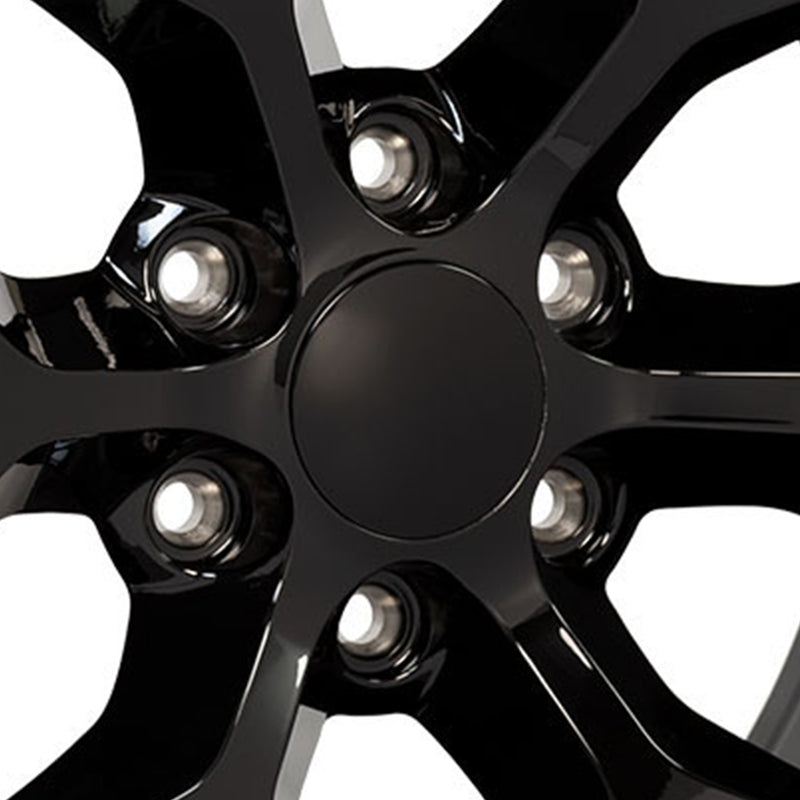 OE Wheels CV98 22x9" Black Rim Snowflake Wheel for 1999-18 Chevy Silverado 1500