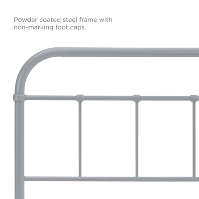 Modway Serena Metal Stainless Steel Adjustable Height Headboard, Twin, Gray