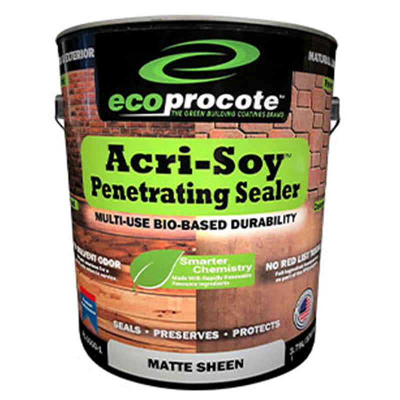 EcoProCote Acri-Soy Wood Floor, Sidewalk, and Concrete Sealer, 1 Gallon, Matte