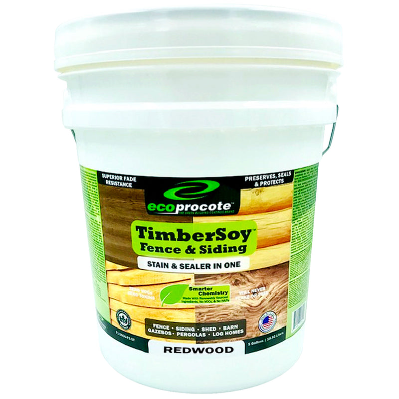 EcoProCote TimberSoy Non Toxic All in 1 Wood Stain and Sealer, Redwood, 5 Gallon