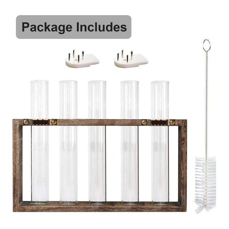 Banord Desktop Wall Hanging Glass Terrarium Planter with 5 Test Tubes (2 Pack)