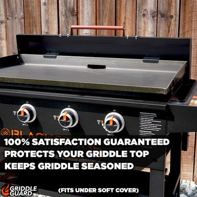 Griddle Guard 36 Inch Outdoor Griddle Hard Cover Lid with Wood Handle, Black