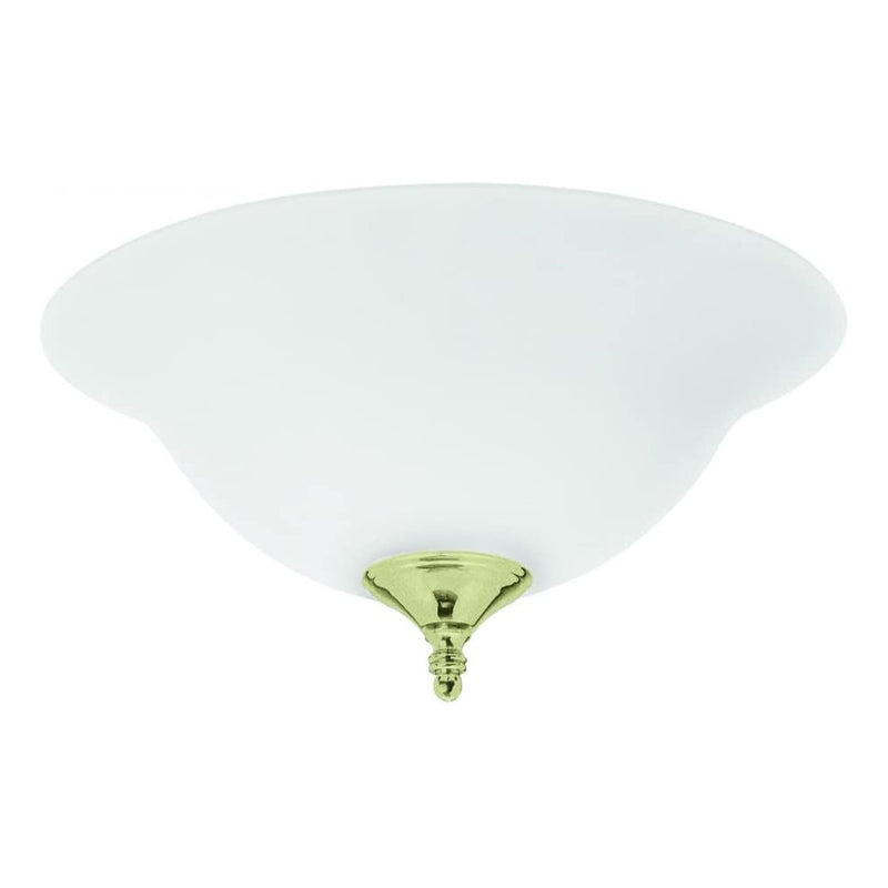 Hunter 28573 Frosted Dual Use Indoor Ceiling Bowl Light Fixture, Brass Finish