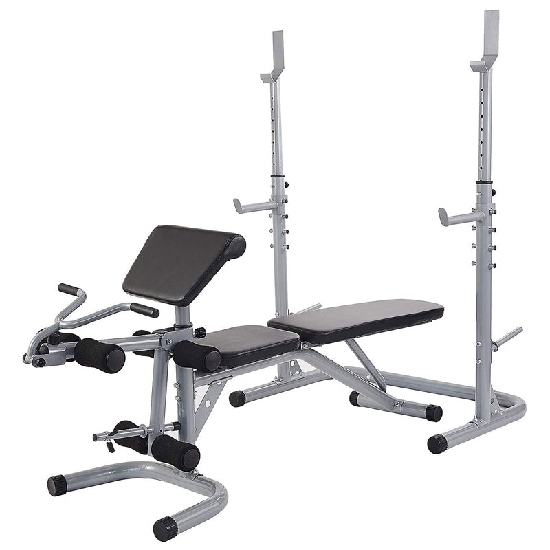BalanceFrom Fitness Multifunctional Adjustable Workout Station w/ Weight Storage