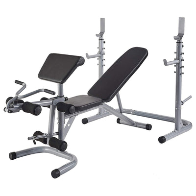 BalanceFrom Fitness Multifunctional Adjustable Workout Station w/ Weight Storage