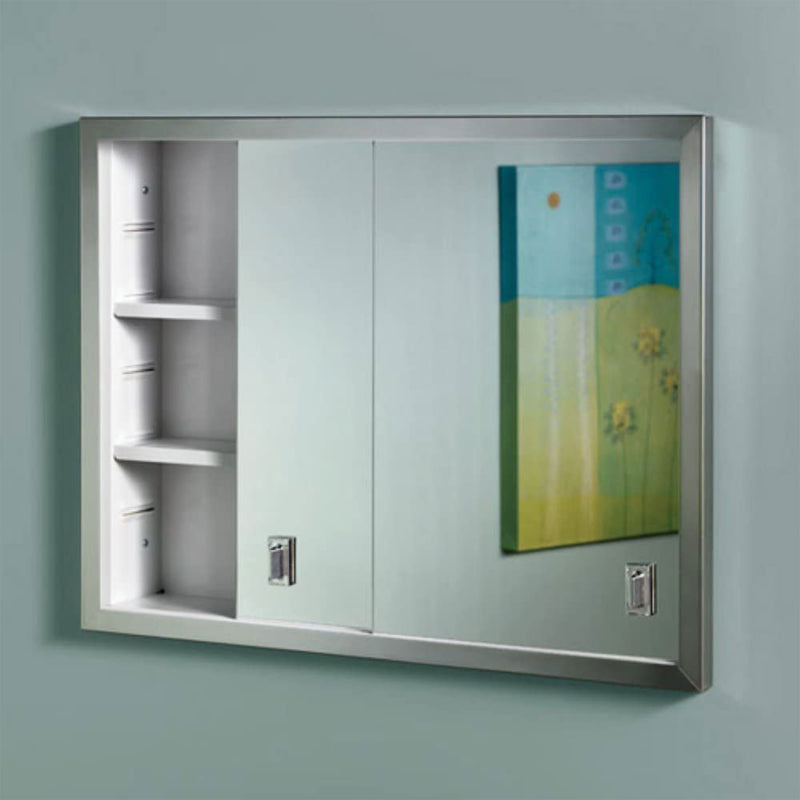 Jensen Contempora Sliding 2 Door 24 x 19 Inch Stainless Steel Medicine Cabinet