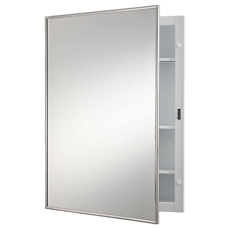 Jensen 16.12 Inch x 22.18 Inch Framed Mirrored Recessed Wall Medicine Cabinet