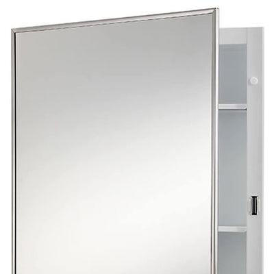 Jensen 16.12 Inch x 22.18 Inch Framed Mirrored Recessed Wall Medicine Cabinet