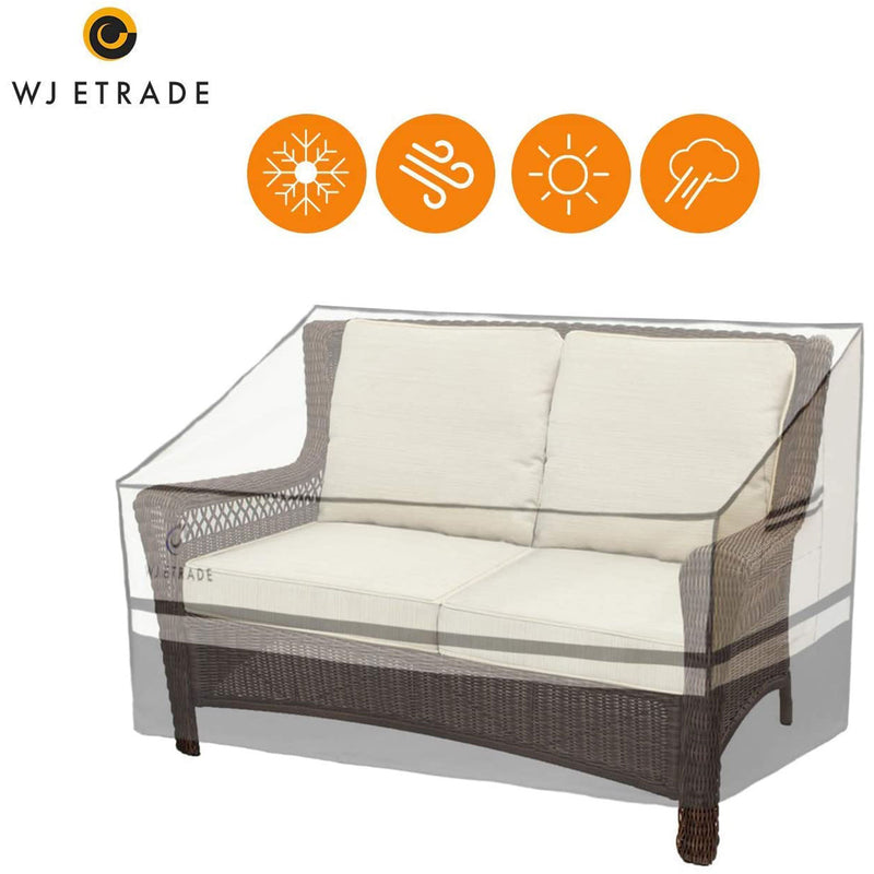 WJ-X3 Waterproof Outdoor Patio Loveseat and Sofa Furniture Cover, Beige/Grey