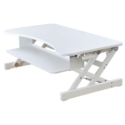 Rocelco Standing Desk Converter 37.5 Inch Deluxe Adjustable Support Riser, White