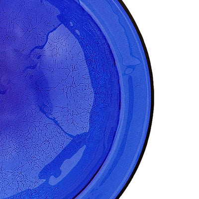 Achla Designs 12 Inch Wall Mount Crackle Glass Bowl and Birdbath, Cobalt Blue