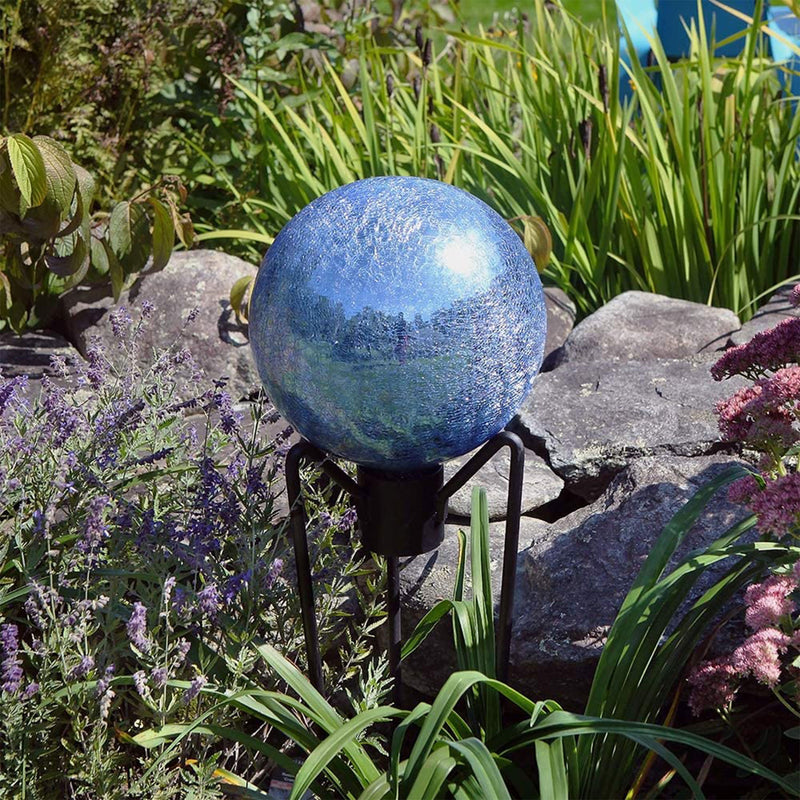 Achla Designs 10 Inch Gazing Glass Globe Sphere Garden Ornament, Blue Lapis