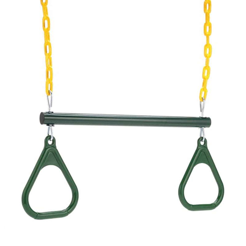 Eastern Jungle Gym Trapeze Bar and Gym Rings Combo with 43 Inch Coated Chains