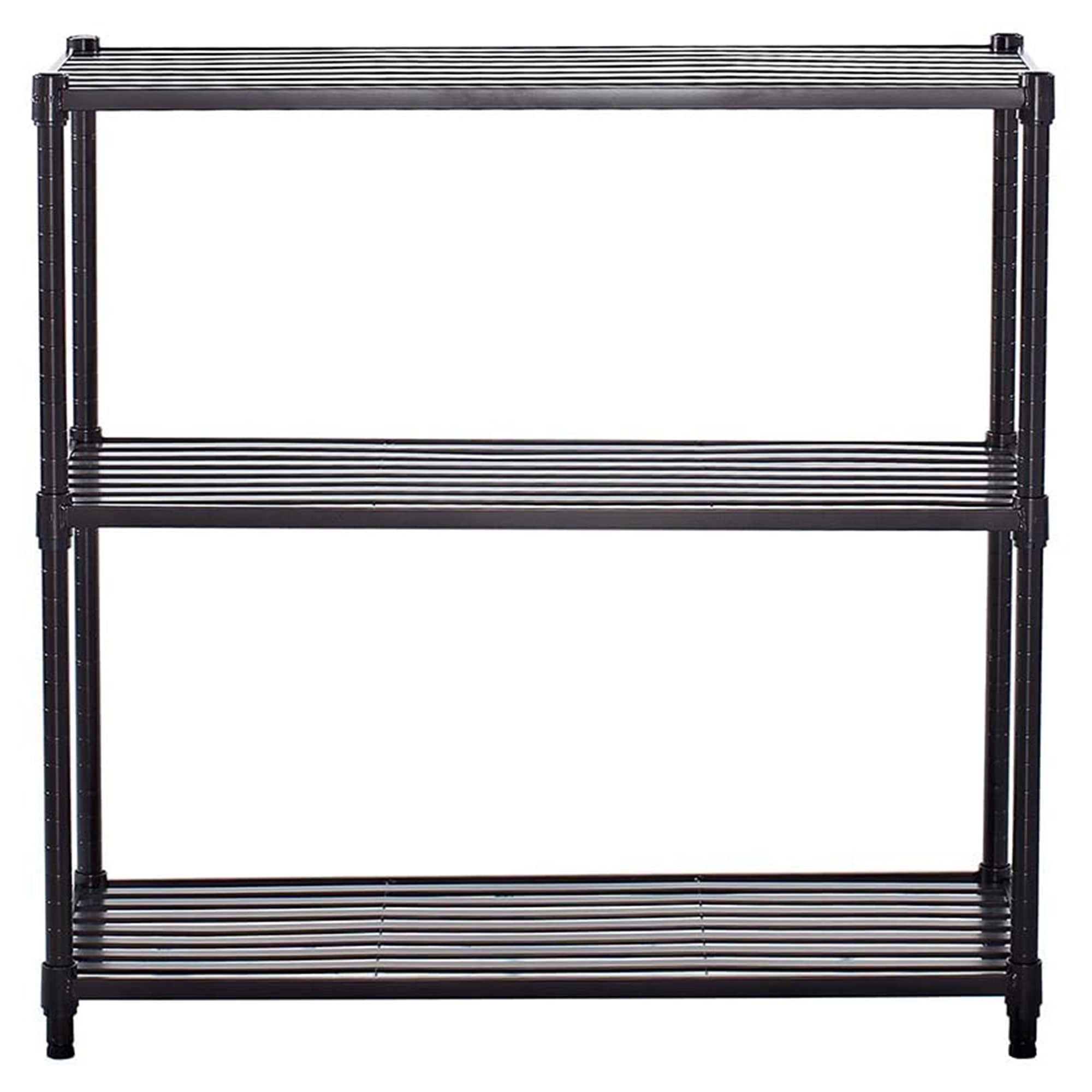 TRINITY EcoStorage 3 Tier Adjustable Flat Slat Wire Shelving, Dark Bronze - VMInnovations