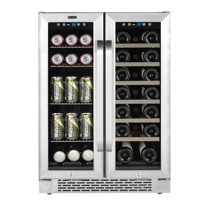 Whynter French Door Dual Zone 20 Wine Bottle and 60 Can Beverage Refrigerator