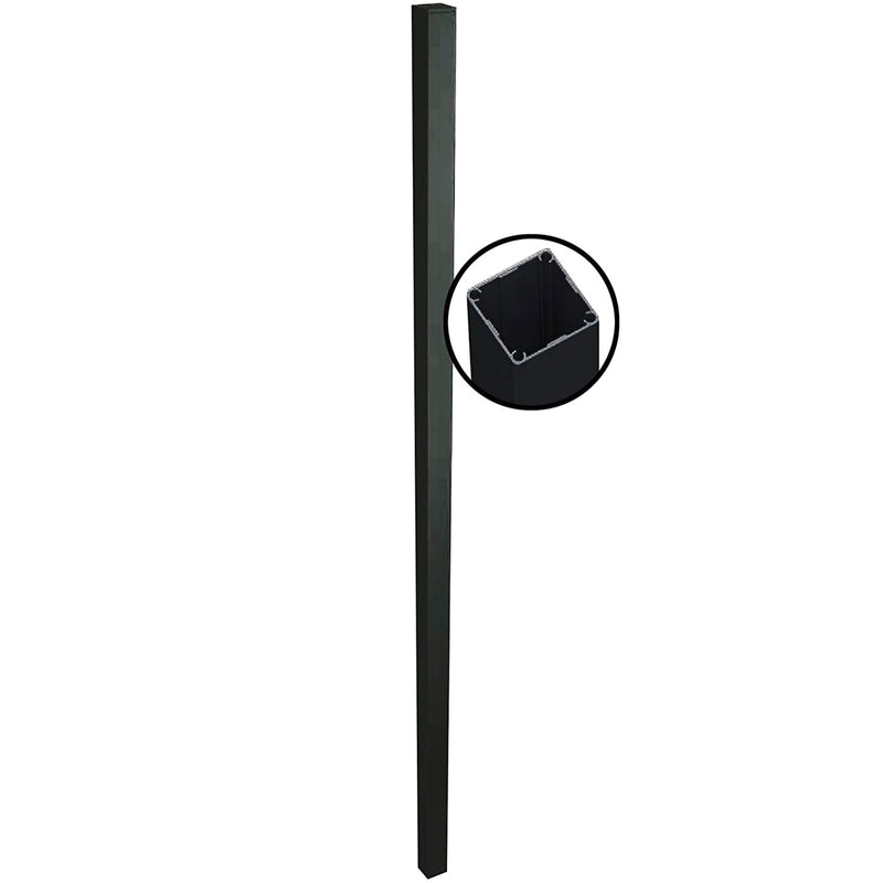 Stratco Quick Screen 95 Inch 1 Way Aluminum Fence Panel Post, Black (2 Pack)