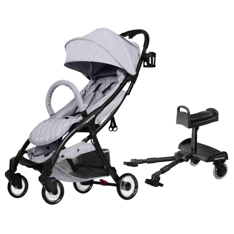 Beberoad Rider Baby Stroller Glider & R2 Ultra Lightweight Stroller, Light Grey