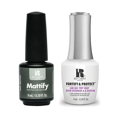 Red Carpet Manicure Top Coat Duo 9 mL No Chip UV/LED Gel Polish, Shiny and Matte