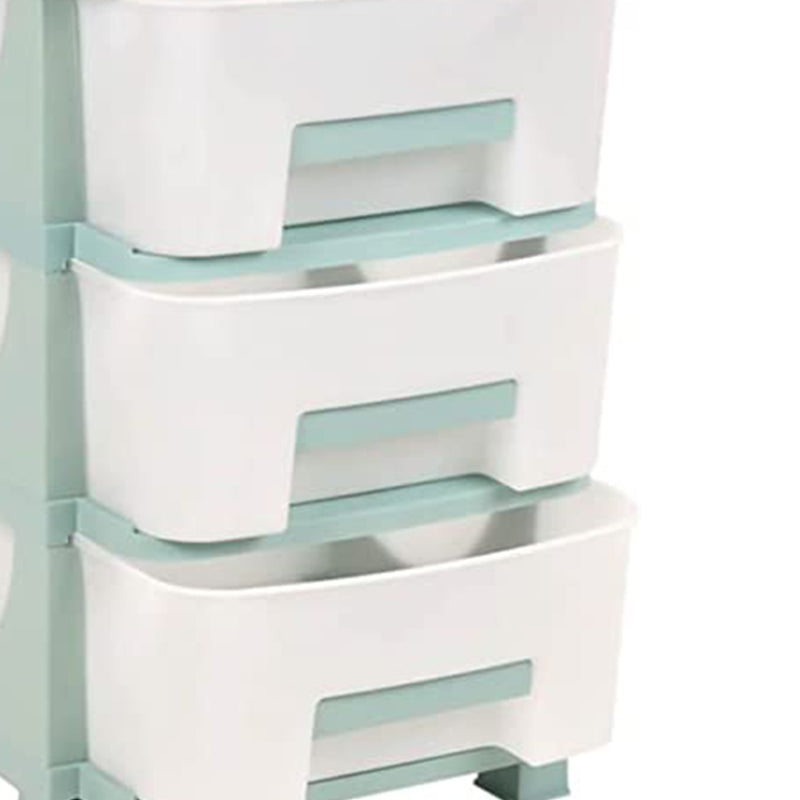 Homeplast Vesta 24 In Tall Plastic 3 Drawer Home Storage Organizer Shelf, Green