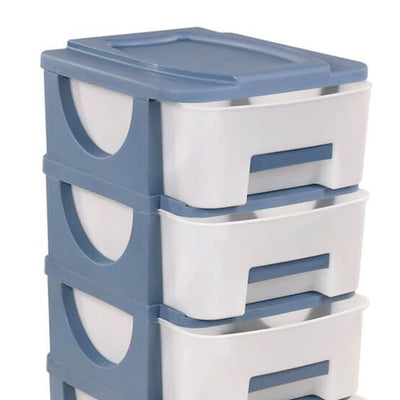 Homeplast Oyma 37 Inch Tall Plastic 5 Drawer Home Storage Organizer Shelf, Blue