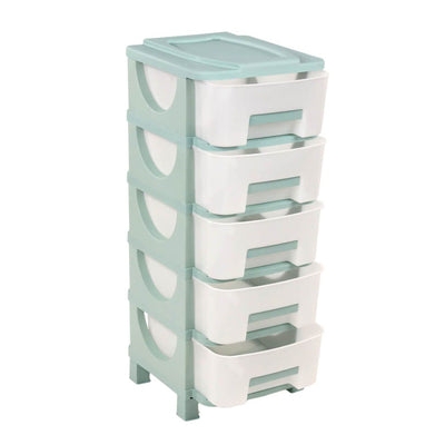 Homeplast Oyma 37 In Tall Plastic 5 Drawer Home Storage Organizer Shelf, Green