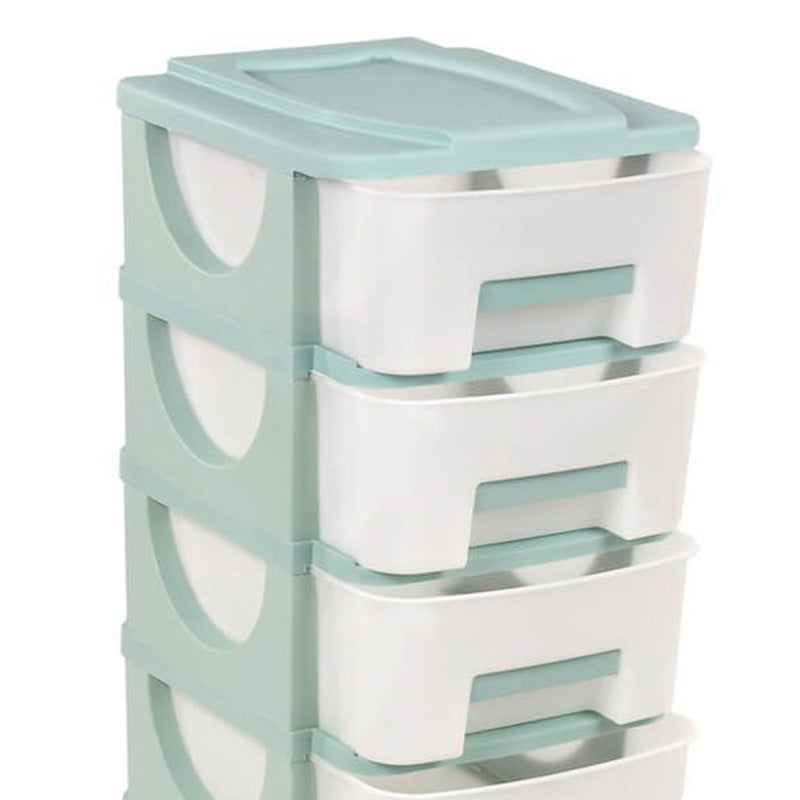 Homeplast Oyma 37 In Tall Plastic 5 Drawer Home Storage Organizer Shelf, Green