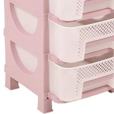 Homeplast Ouma 38 Inch Tall Plastic 5 Drawer Home Storage Organizer Shelf, Pink