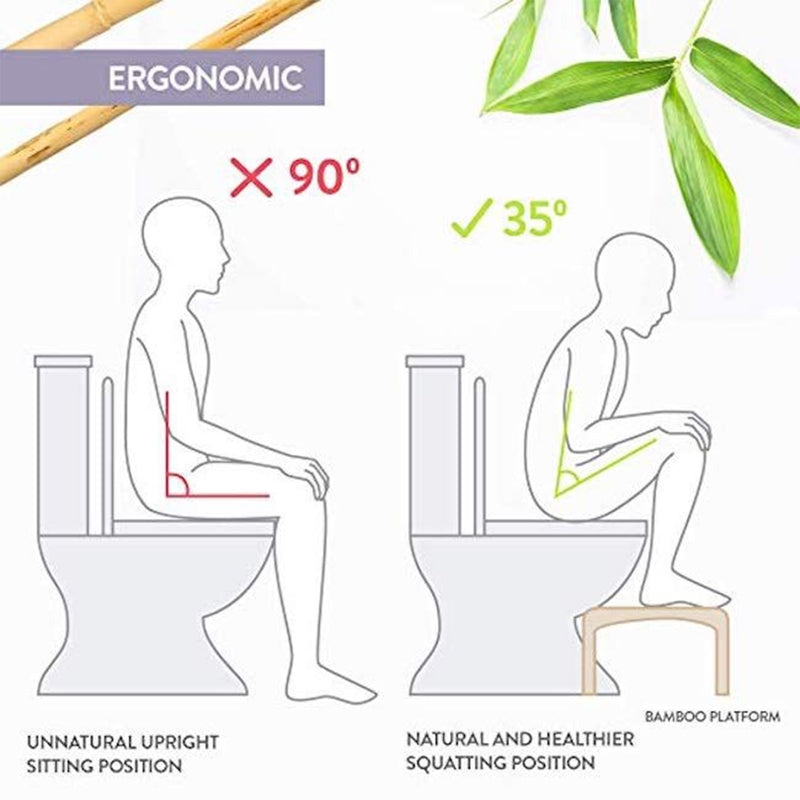 ToiletTree Products 8.5 Inch High Natural Bamboo Wood Bathroom Toilet Stool