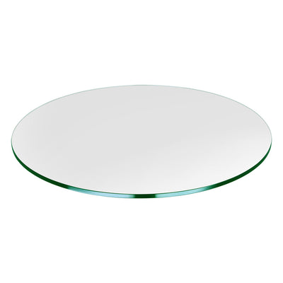 Dulles Glass 29" Round 1/4" Thick Tempered Glass Table Top w/ Flat Polished Edge