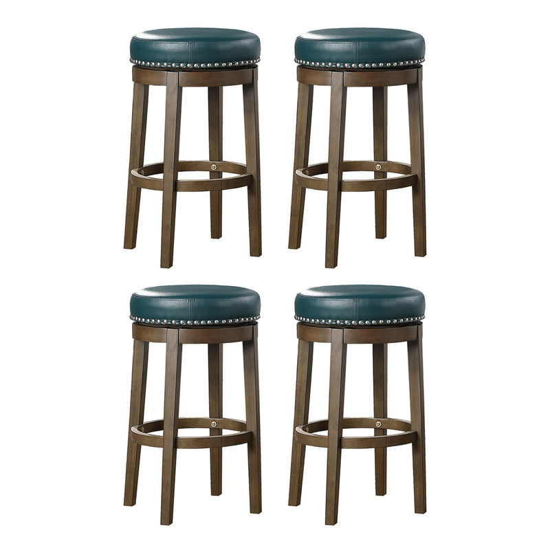 Lexicon Whitby 30.5 Inch Pub Height Round Swivel Seat Bar Stool, Green (4 Pack)