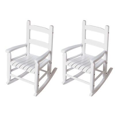 Lipper Child's Eco Friendly Wooden Furniture Rocking Chair, White (2 Pack)