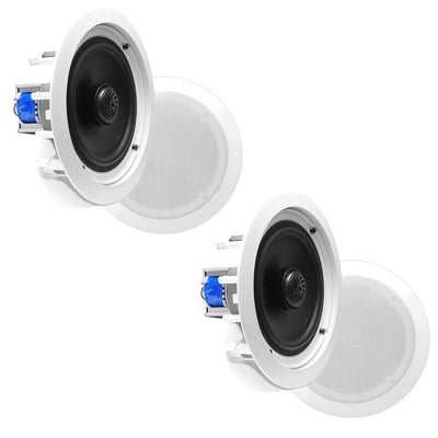 Pyle PDIC80T 70 Volt Dual 2 Way Ceiling Wall Mount Speaker System (4 Speakers)