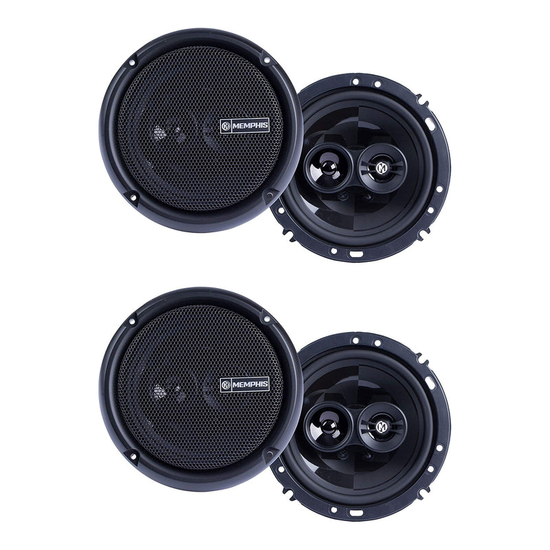Memphis Audio Power Reference Series 6.5in 3 Way Coaxial Speaker System (2 Pack)