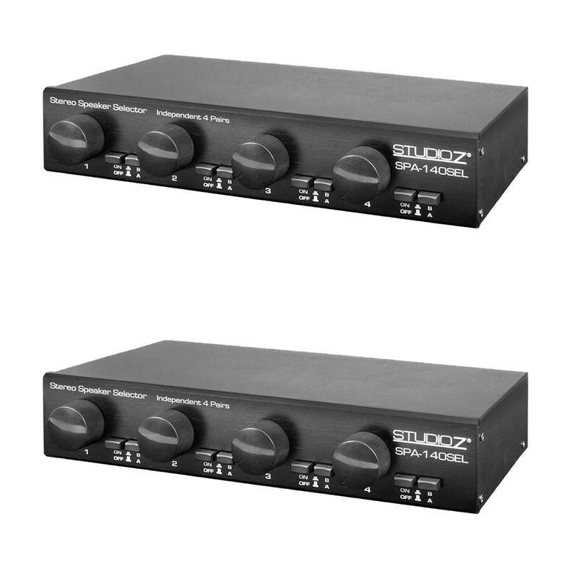 Studio Z Dual Source 900 Watt 4 Channel Stereo Speaker Selector Box (2 Pack)