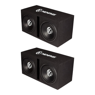 Memphis Audio Street Reference Dual 12" Ported Car Subwoofer Enclosure (2 Pack)