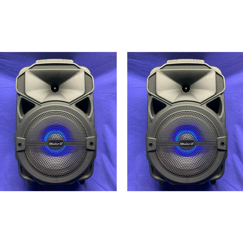 Studio Z 8-Inch Rechargeable Speaker Woofer with USB Music Stream (2 Pack)