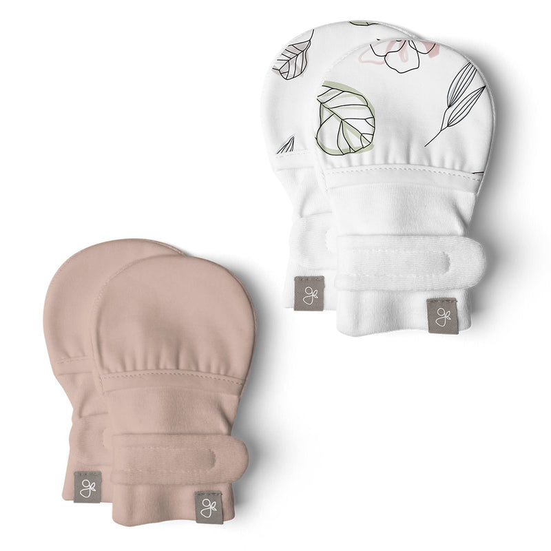 Goumikids Organic No Scratch Baby Infant Mitts Gloves Mittens, 0-3M (4 Pairs)
