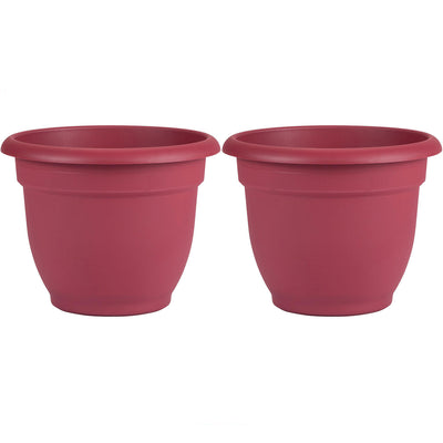 Bloem Ariana 16 Inch Self Watering Plastic Flowerpot Planter, Union Red (2 Pack)