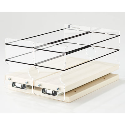 Vertical Spice 2 Drawer Extension Sliding Clear Spice Rack Organizer (Open Box)